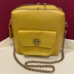 VTG Leather Mustard Yellow Hand Made BAG